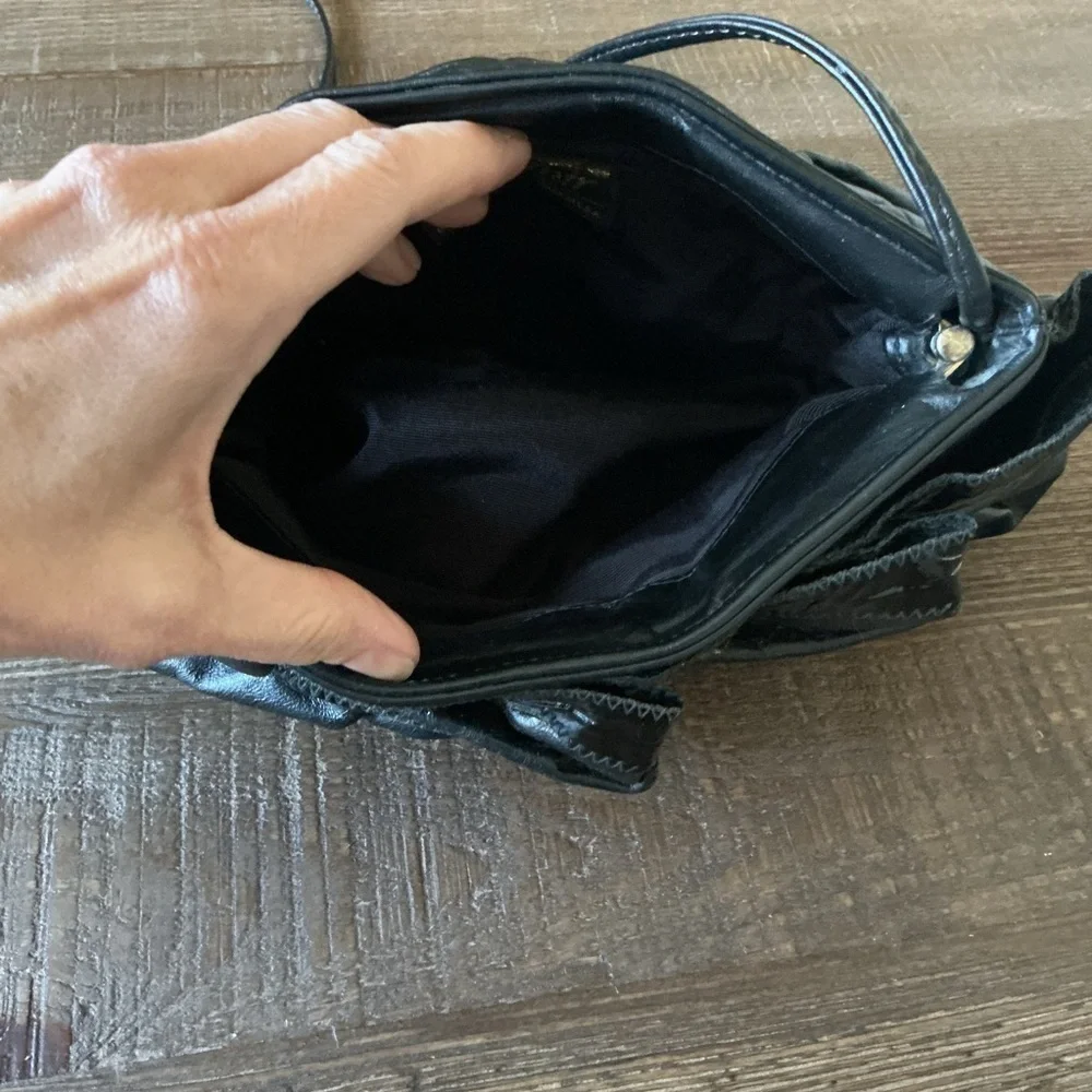 Vintage Samir 80’s Black Leather Shoulder Handbag